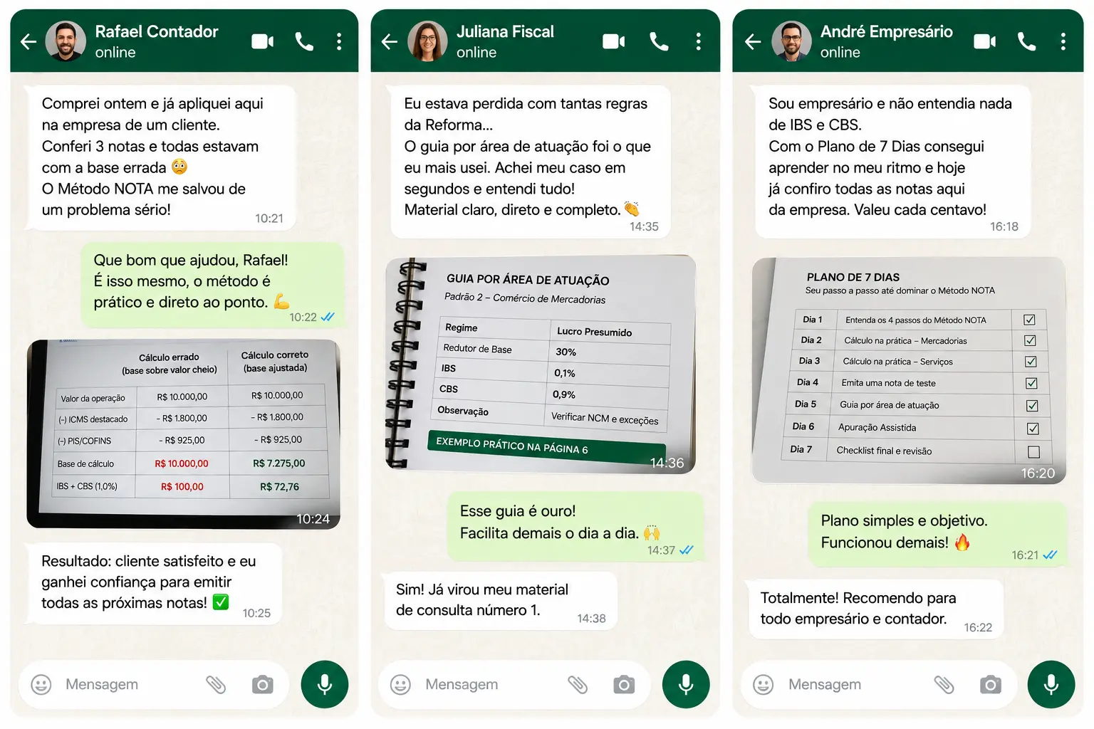 Depoimentos de Rafael, Juliana e André sobre o Sistema IVA